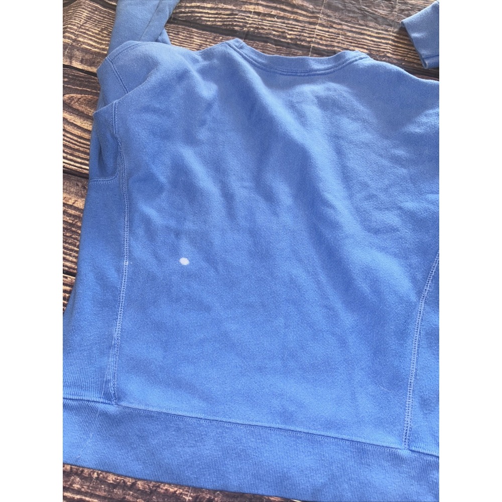 Vintage Champion Sweatshirt Small Reverse Weave Womens Blue Crew Neck Flaw - Picture 5 of 8